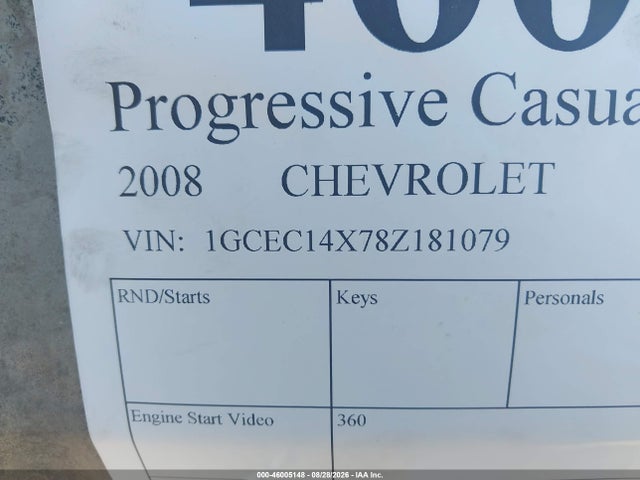 Продажа на аукционе авто 2008 Chevrolet Silverado 1500 Work Truck, vin: 1GCEC14X78Z181079, номер лота: 46005148