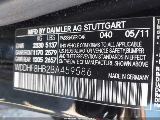 Продаж на аукціоні авто 2011 Mercedes-benz E 350 4matic, vin: WDDHF8HB2BA459586, номер лоту: 46005166