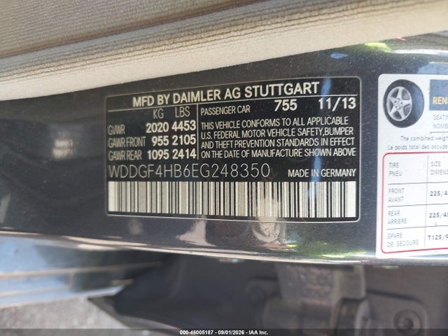 Aukcja sprzedaży 2014 Mercedes-benz C 250 Luxury, vin: WDDGF4HB6EG248350, numer aukcji: 46005187