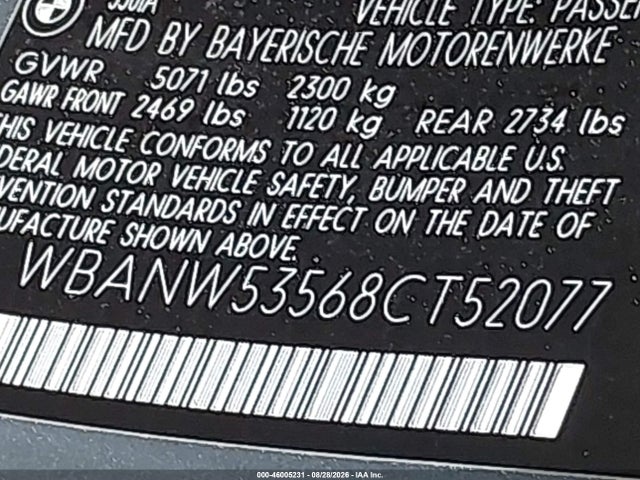 Aukcja sprzedaży 2008 Bmw 550i, vin: WBANW53568CT52077, numer aukcji: 46005231