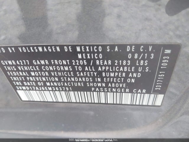 Aukcja sprzedaży 2014 Volkswagen Jetta 1.8t Se, vin: 3VWD17AJ6EM363791, numer aukcji: 46005281