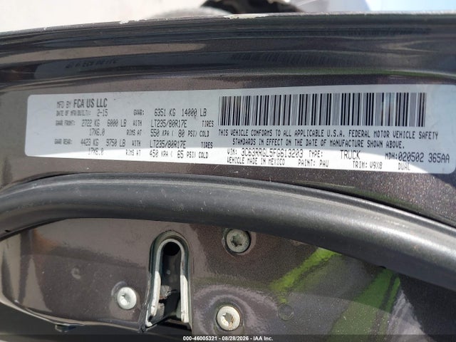 46005321 :رقم المزاد ، 3C63RRGL5FG613203 vin ، 2015 Ram 3500 Tradesman مزاد بيع