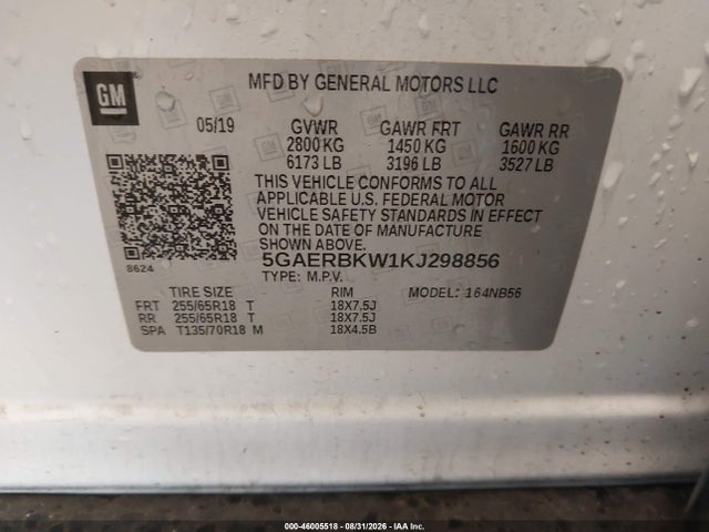 Продажа на аукционе авто 2019 Buick Enclave Fwd Essence, vin: 5GAERBKW1KJ298856, номер лота: 46005518