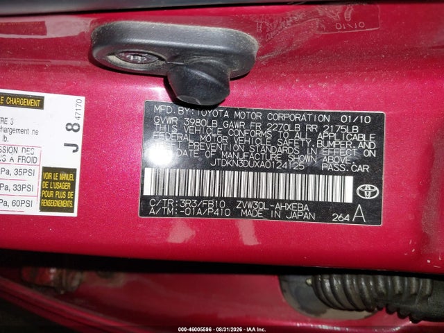 Aukcja sprzedaży 2010 Toyota Prius Ii, vin: JTDKN3DUXA0124125, numer aukcji: 46005596