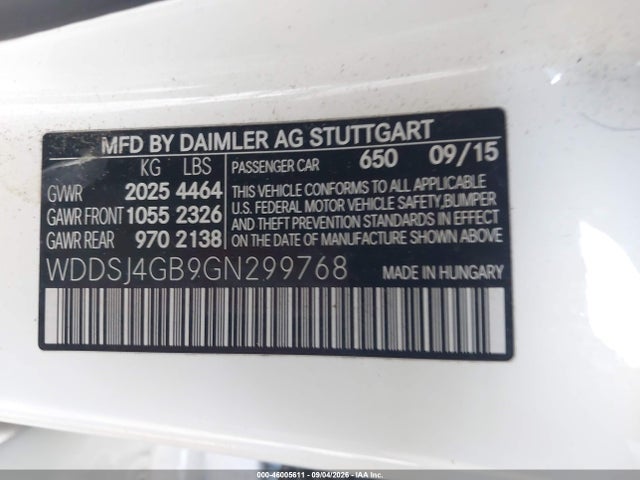 Продажа на аукционе авто 2016 Mercedes-benz Cla 250 4matic, vin: WDDSJ4GB9GN299768, номер лота: 46005611