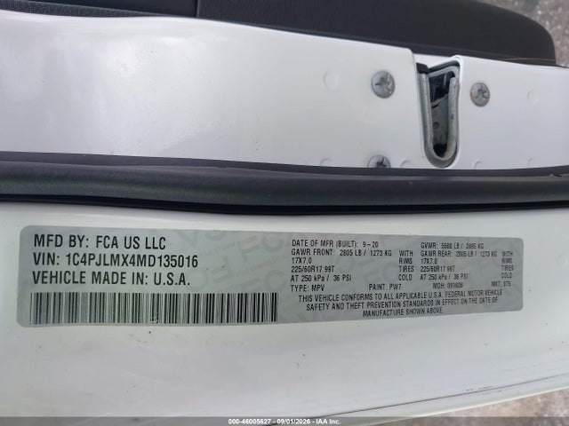 Aukcja sprzedaży 2021 Jeep Cherokee Latitude Lux Fwd, vin: 1C4PJLMX4MD135016, numer aukcji: 46005627