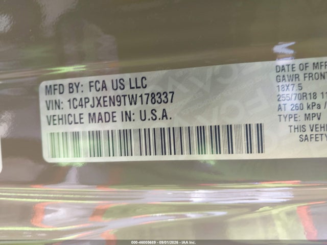 Продаж на аукціоні авто 2026 Jeep Wrangler Sahara 4x4, vin: 1C4PJXEN9TW178337, номер лоту: 46005689