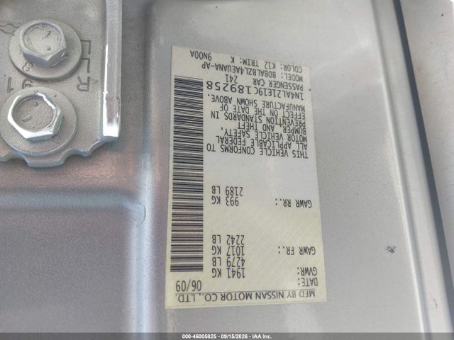 Продаж на аукціоні авто 2009 Nissan Altima 2.5 S, vin: 1N4AL21E19C189258, номер лоту: 46005825