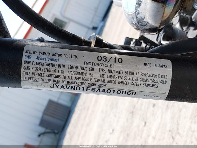Aukcja sprzedaży 2010 Yamaha Xvs950 A, vin: JYAVN01E6AA010069, numer aukcji: 46005837