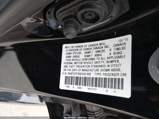 Honda Civic Lx 2016 2HGFC2F50GH501400 Image 9