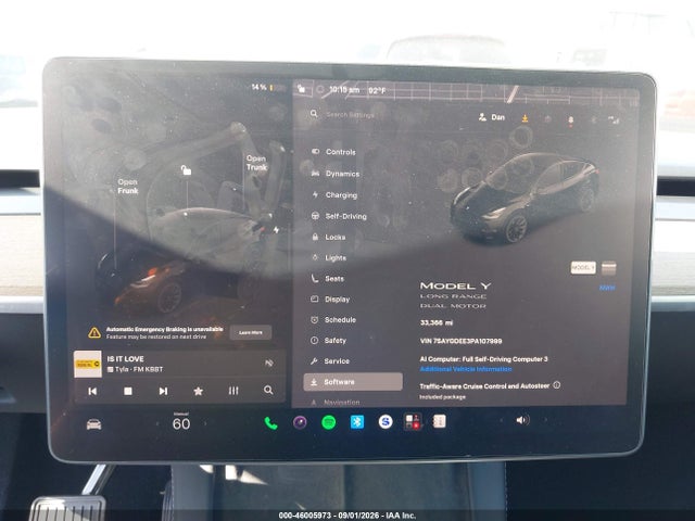 Продажа на аукционе авто 2023 Tesla Model Y Awd/long Range Dual Motor All-wheel Drive, vin: 7SAYGDEE3PA107999, номер лота: 46005973