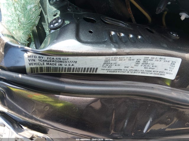 2021 Jeep Grand Cherokee Laredo X 4x2 მანქანა იყიდება აუქციონზე, vin: 1C4RJEAG0MC517770, აუქციონის ნომერი: 46005983