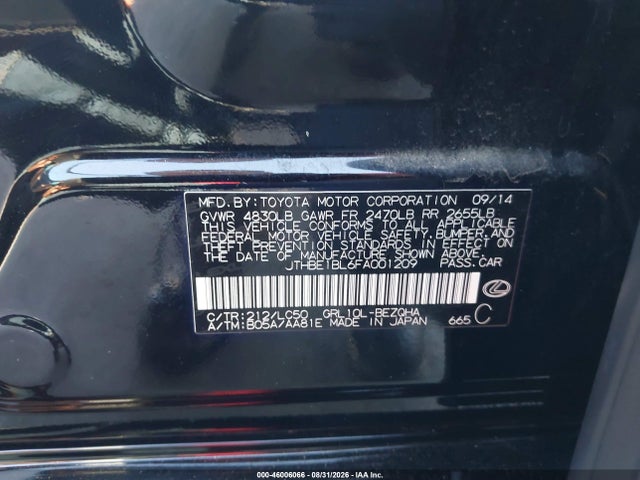 Продаж на аукціоні авто 2015 Lexus Gs 350, vin: JTHBE1BL6FA001209, номер лоту: 46006066