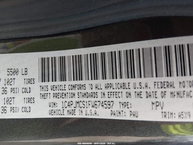 Продаж на аукціоні авто 2015 Jeep Cherokee Latitude, vin: 1C4PJMCS1FW674597, номер лоту: 46006099