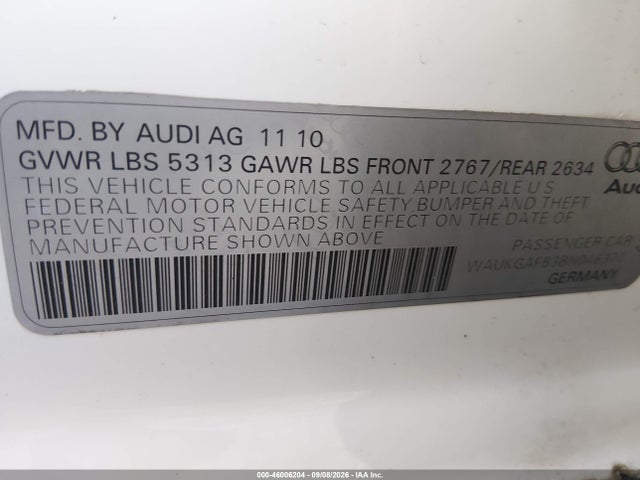Aukcja sprzedaży 2011 Audi A6 3.0 Premium, vin: WAUKGAFB3BN046377, numer aukcji: 46006204