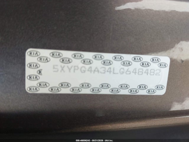 Продаж на аукціоні авто 2020 Kia Sorento 2.4l Lx, vin: 5XYPG4A34LG648482, номер лоту: 46006243