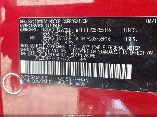 Aukcja sprzedaży 2015 Scion Xb, vin: JTLZE4FE4FJ077707, numer aukcji: 46006275