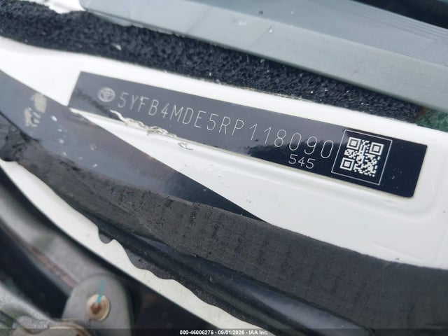 2024 Toyota Corolla Le მანქანა იყიდება აუქციონზე, vin: 5YFB4MDE5RP118090, აუქციონის ნომერი: 46006276