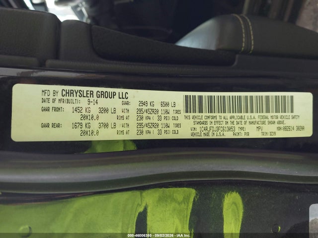 Продажа на аукционе авто 2015 Jeep Grand Cherokee Srt, vin: 1C4RJFDJ3FC613053, номер лота: 46006380