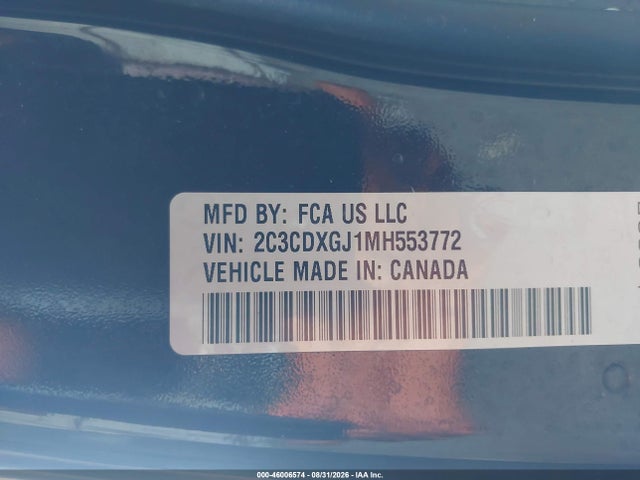 2021 Dodge Charger Scat Pack Rwd მანქანა იყიდება აუქციონზე, vin: 2C3CDXGJ1MH553772, აუქციონის ნომერი: 46006574