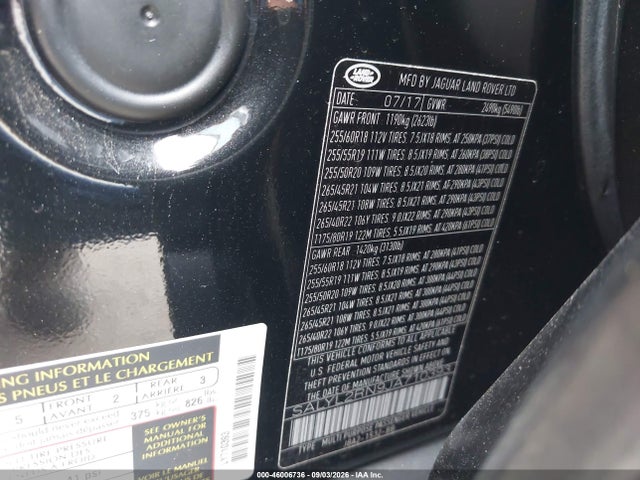 Aukcja sprzedaży 2018 Land Rover Range Rover Velar D180 Se R-dynamic, vin: SALYL2RN9JA710393, numer aukcji: 46006736