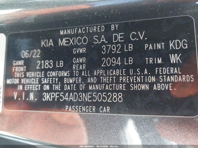 KIA Forte Gt-line 2022 3KPF54AD3NE505288 Image 9