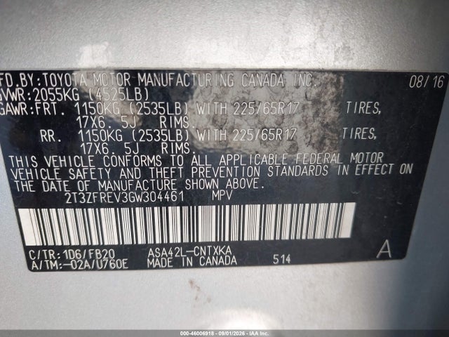 Toyota RAV4 LE 2016 2T3ZFREV3GW304461 Image 9