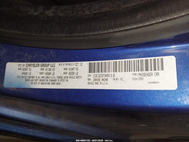 Aukcja sprzedaży 2013 Dodge Avenger Sxt, vin: 1C3CDZCB7DN581318, numer aukcji: 46007102