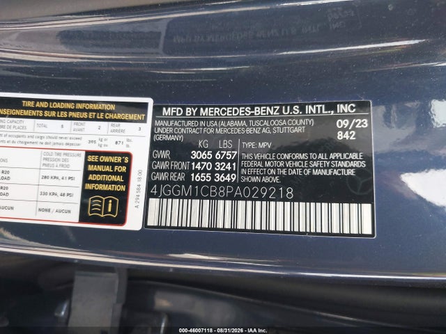 Продажа на аукционе авто 2023 Mercedes-benz Eqe 350 Suv 4matic, vin: 4JGGM1CB8PA029218, номер лота: 46007118