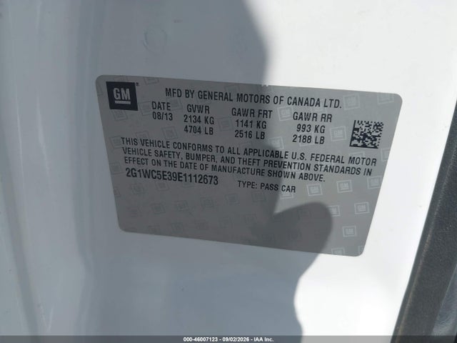 46007123 :رقم المزاد ، 2G1WC5E39E1112673 vin ، 2014 Chevrolet Impala Limited Ltz مزاد بيع