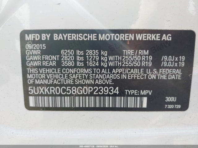 BMW X5 Xdrive35i 2016 5UXKR0C58G0P23934 Image 9