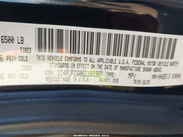 Продажа на аукционе авто 2014 Jeep Grand Cherokee Overland, vin: 1C4RJFCG0EC183387, номер лота: 46007218