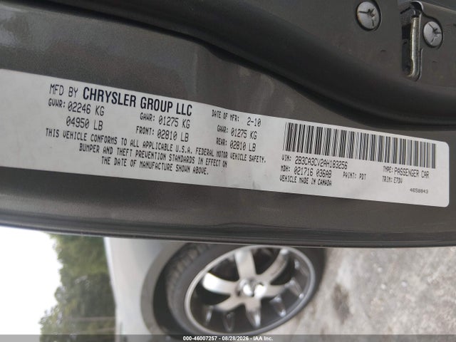 Aukcja sprzedaży 2010 Dodge Charger Sxt, vin: 2B3CA3CV2AH183256, numer aukcji: 46007257