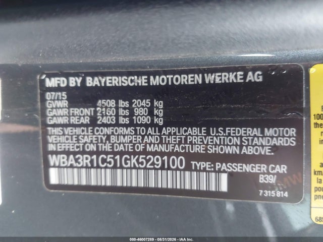 Aukcja sprzedaży 2016 Bmw 435i, vin: WBA3R1C51GK529100, numer aukcji: 46007289