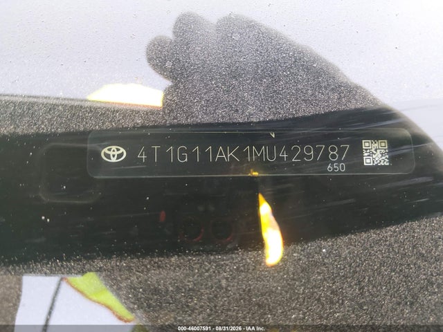 Aukcja sprzedaży 2021 Toyota Camry Se, vin: 4T1G11AK1MU429787, numer aukcji: 46007591