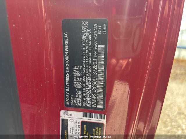 Aukcja sprzedaży 2013 Mini Hardtop Cooper, vin: WMWSU3C50DT372803, numer aukcji: 46007741