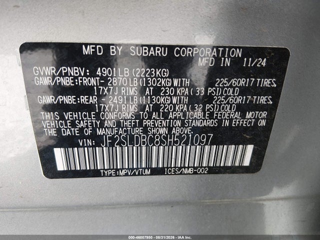 JF2SLDBC8SH521097 Subaru Forester Premium