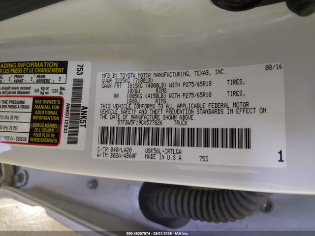5TFBW5F19GX577826 Toyota Tundra Limited 5.7l V8