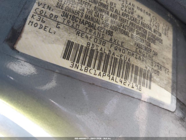 Продаж на аукціоні авто 2010 Nissan Versa 1.8s, vin: 3N1BC1AP9AL427198, номер лоту: 46008017