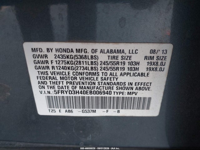 Aukcja sprzedaży 2014 Acura Mdx Technology Package, vin: 5FRYD3H40EB006940, numer aukcji: 46008028