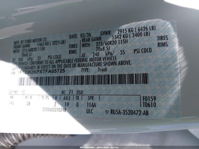 Ford F-150 Stx 2026 1FTEW2KPXTFA65725 Image 9