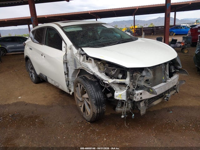 2022 Nissan Murano Sl Intelligent Awd მანქანა იყიდება აუქციონზე, vin: 5N1AZ2CS9NC116480, აუქციონის ნომერი: 46008146