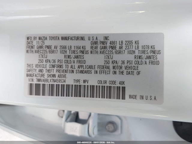 Продаж на аукціоні авто 2026 Mazda Cx-50 2.5 S Preferred, vin: 7MMVABBLXTN459534, номер лоту: 46008225