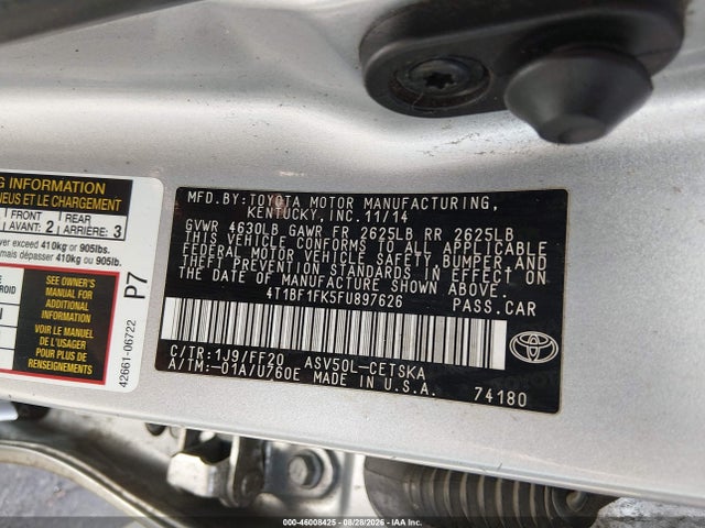 Toyota CAMRY SE 2015 4T1BF1FK5FU897626 Image 9