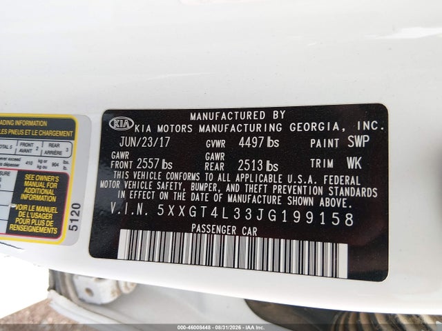 KIA Optima Lx 2018 5XXGT4L33JG199158 Image 9