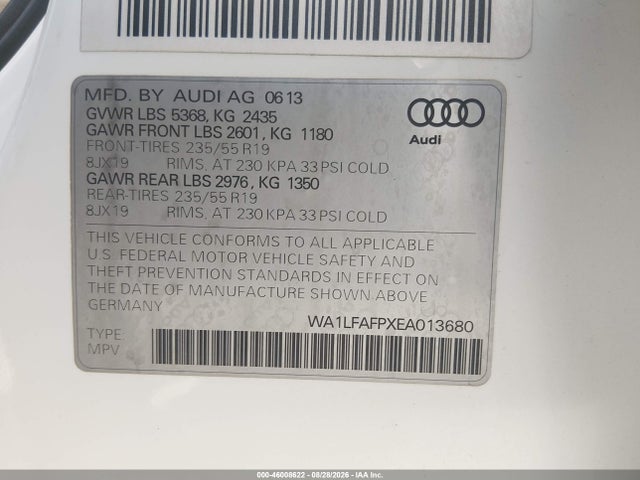 Audi Q5 2.0t Premium 2014 WA1LFAFPXEA013680 Image 9