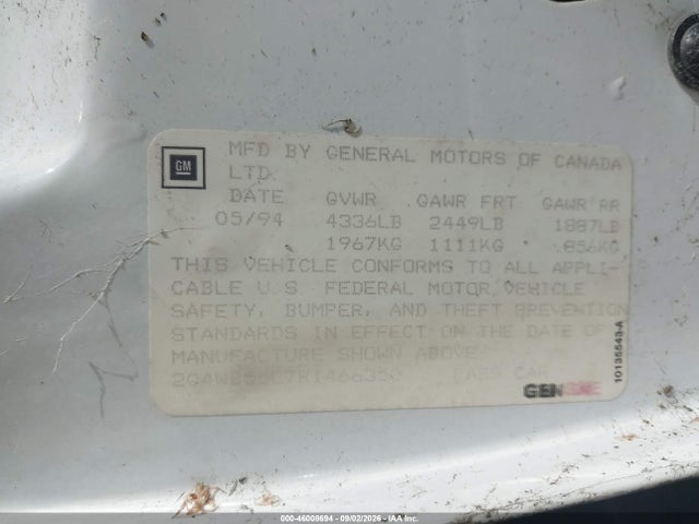 Продажа на аукционе авто 1994 Buick Regal Custom, vin: 2G4WB55L7R1466350, номер лота: 46008694