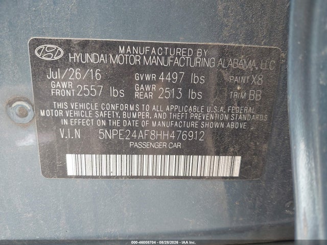 Hyundai SONATA SE 2017 5NPE24AF8HH476912 Image 9