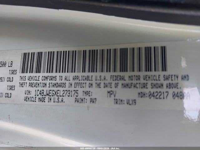 46008729 :رقم المزاد ، 1C4BJWEGXEL273175 vin ، 2014 Jeep Wrangler Unlimited Altitude مزاد بيع