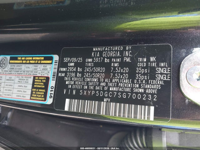 Продажа на аукционе авто 2025 Kia Telluride Sx Prestige X-line, vin: 5XYP5DGC7SG700232, номер лота: 46008831